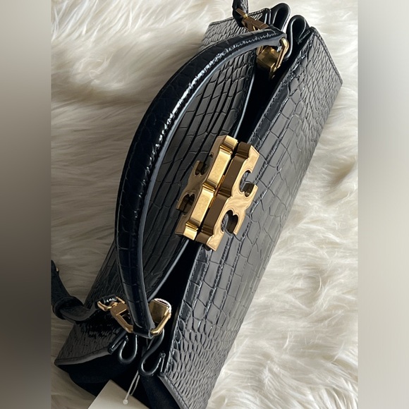 153271 - Tory Burch Eleanor Croc Embossed Satchel - Picture 8 of 13